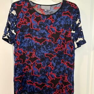 Classiques Entier multicolored silk blouse, short sleeves, size M